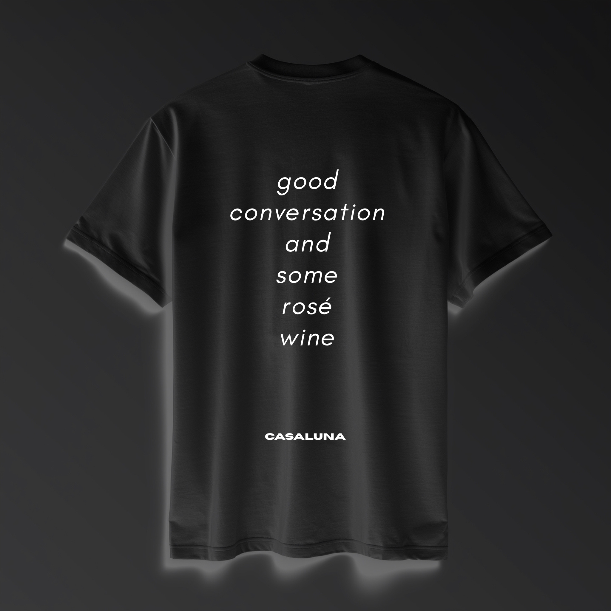 T-Shirt Good Conversation And Wine