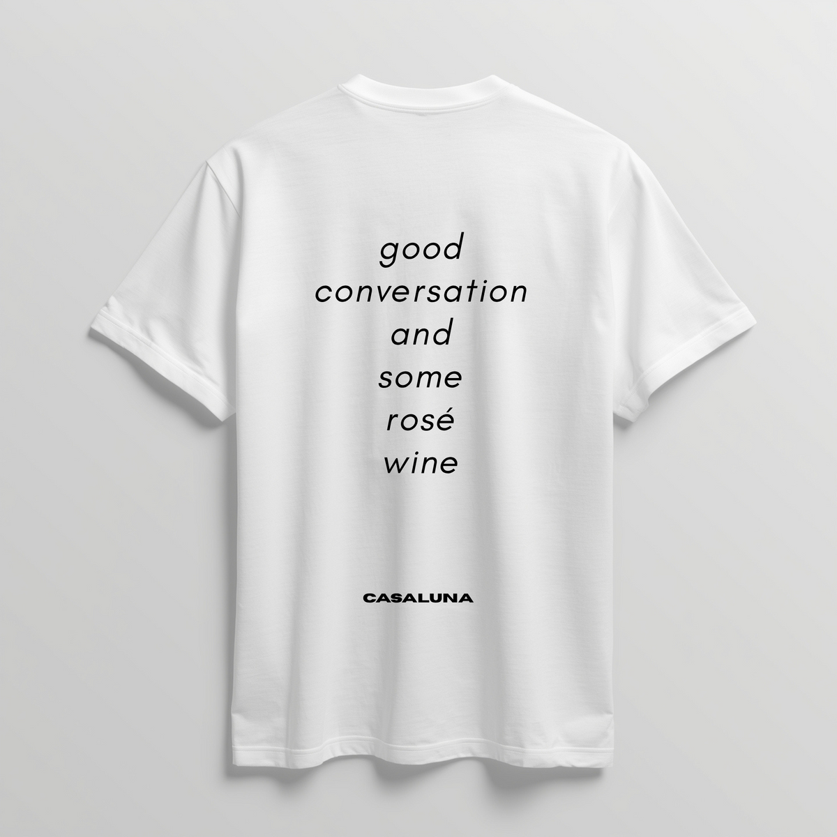 T-Shirt Good Conversation And Wine