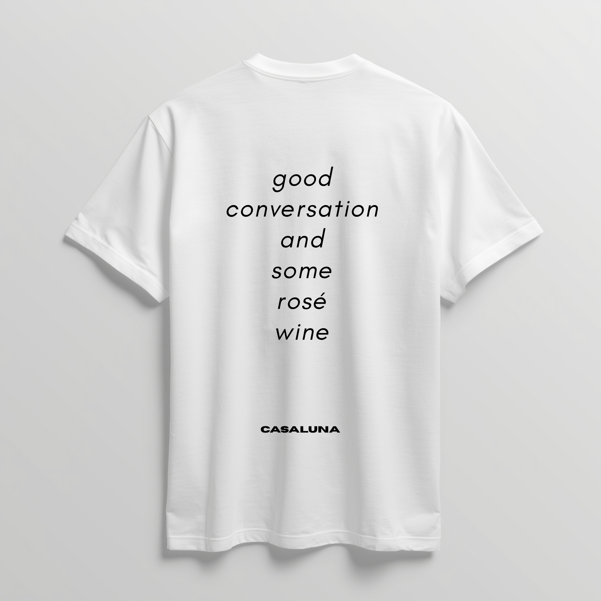 T-Shirt Good Conversation And Wine